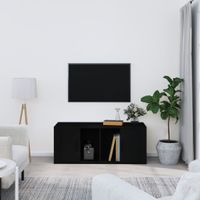 Tv-meubel 100x35x40 cm bewerkt hout zwart