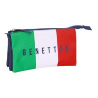 Pennenetui met 3 vakken Benetton Flag Marineblauw 22 x 12 x 3 cm
