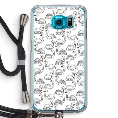 Zwanen: Samsung Galaxy S6 Transparant Hoesje met koord