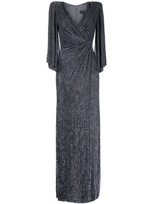Jenny Packham robe longue Luna à manches transparentes - Argent