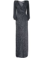 Jenny Packham robe longue Luna à manches transparentes - Argent