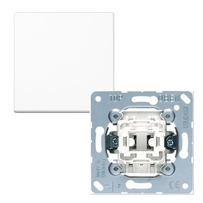 Jung CD500 wisselschakelaar met drukknop wit 506EU + CD 590 WW