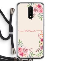 Rozen: OnePlus 7 Transparant Hoesje met koord