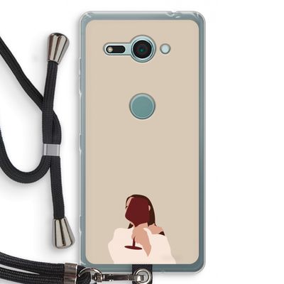 I drink wine: Sony Xperia XZ2 Compact Transparant Hoesje met koord