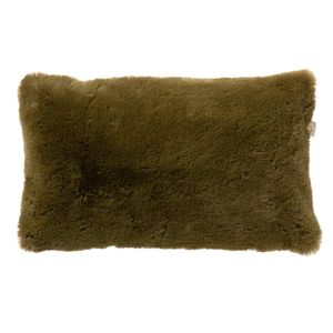 Dutch Decor - ZAYA - Kussenhoes 30x50 cm - bontlook - effen kleur - Military Olive - groen