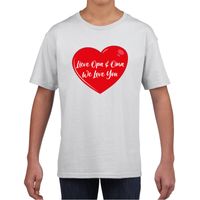 Lieve opa en oma we love you t-shirt wit voor kinderen XL (158-164)  -