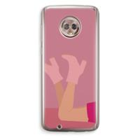 Pink boots: Motorola Moto G6 Transparant Hoesje - thumbnail