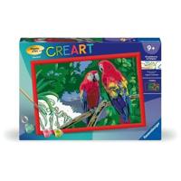 CreArt Kids 31x21cm Pappagalli, Kit di pittura con i numeri, dai 7 anni in su, 25854, Ravensburger