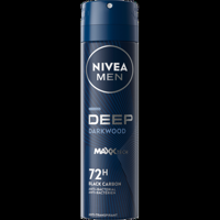 NIVEA MEN DEEP Dark Wood AntiTranspirant Deodorant Spray 150ml Met black carbon Beschermt 72 uur Antibacterieel en alcoholvrij bij Jumbo