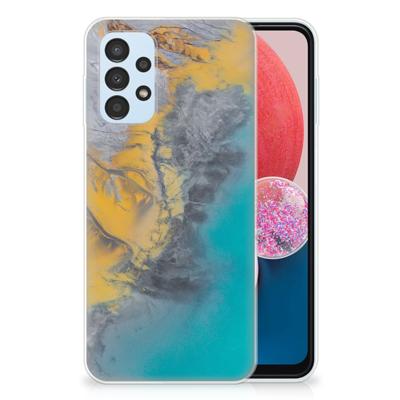 Samsung Galaxy A13 4G | TPU | Siliconen hoesje | Marble Blue Gold
