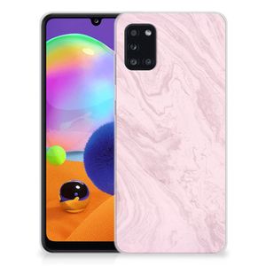 Samsung Galaxy A31 TPU Siliconen Hoesje Marble Pink - Origineel Cadeau Vriendin