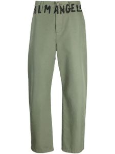 Palm Angels pantalon chino à logo imprimé - Vert