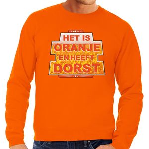 Oranje Het is oranje en heeft dorst sweater heren