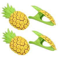 Gerimport Handdoekknijpers - 4x - geel - ananas - handdoekklem - kunststof