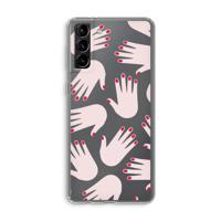 Hands pink: Samsung Galaxy S21 Plus Transparant Hoesje