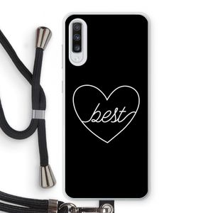Best heart black: Samsung Galaxy A70 Transparant Hoesje met koord