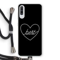 Best heart black: Samsung Galaxy A70 Transparant Hoesje met koord