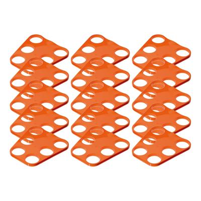 Bierglazen Dienblad - 15x - 6 glazen - oranje - bekerhouder - EK/ WK supporter - kunststof