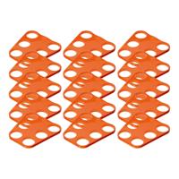 Bierglazen Dienblad - 15x - 6 glazen - oranje - bekerhouder - EK/ WK supporter - kunststof