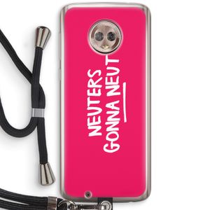 Neuters (roze): Motorola Moto G6 Transparant Hoesje met koord