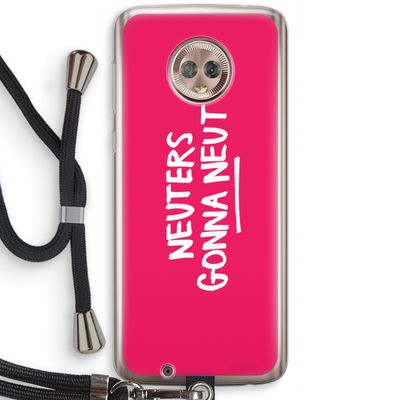 Neuters (roze): Motorola Moto G6 Transparant Hoesje met koord