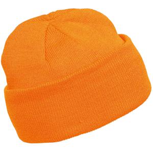 Wintermuts Beanie Yukon - oranje - heren/dames - sterk/zacht/licht gebreid 100% Acryl