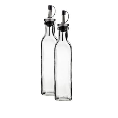 Cosy & Trendy Olie en azijn flessen - 2x - glas - 300 ml - schenktuit - afsluitbare dop
