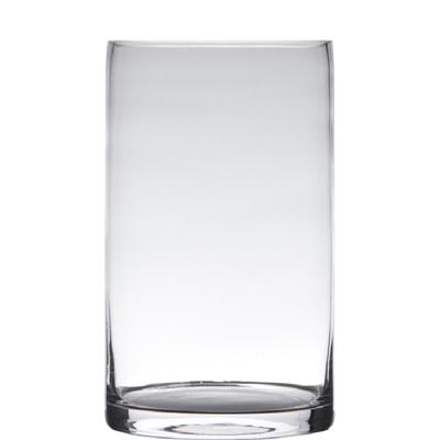 Vaas - transparant - 20 x 15 cm - glas - cilinder vorm - vazen - bloemenvaas