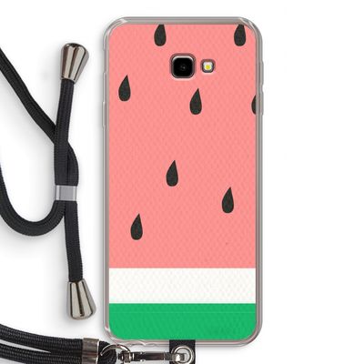 Watermeloen: Samsung Galaxy J4 Plus Transparant Hoesje met koord