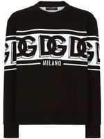 Dolce & Gabbana intarsia knit-logo crew-neck jumper - Noir - thumbnail