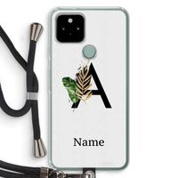 Charcoal Flora: Pixel 5 Transparant Hoesje met koord