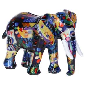 Spaarpot - olifant - luxe kwaliteit - blauw - keramiek - 22 cm