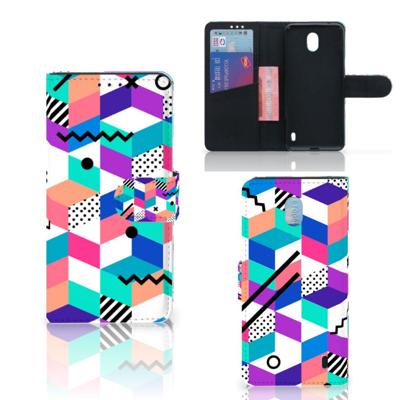 Nokia 1 Plus | Book Case | Blokken Kleurrijk