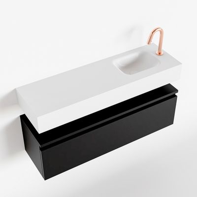Toiletmeubel Mondiaz Andor | 100 cm | Meubelkleur Urban | Lex vrijhangend wastafel Talc Rechts | 1 kraangat