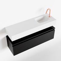 Toiletmeubel Mondiaz Andor | 100 cm | Meubelkleur Urban | Lex vrijhangend wastafel Talc Rechts | 1 kraangat