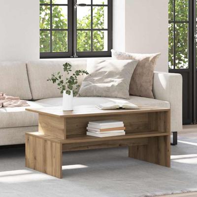 Salontafel met plank Anders met opslag artisanaal eikenkleurig 90 x 55 x 42.5 cm