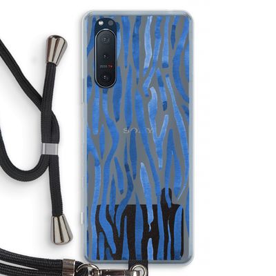 Blauwe nerven: Sony Xperia 5 II Transparant Hoesje met koord