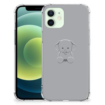 iPhone 12 Mini Stevig | Bumper Hoesje | Grijs Baby Olifant iPhone 12 Mini Stevig | Bumper Hoesje | Grijs Baby Olifant