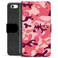 iPhone 5/5S/SE Premium Portemonnee Hoesje - Roze Camouflage - thumbnail