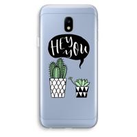 Hey you cactus: Samsung Galaxy J3 (2017) Transparant Hoesje - thumbnail