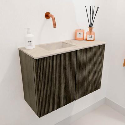 Toiletmeubel Mondiaz Joya Dlux | 60 cm | Meubelkleur Shadow | Faye wastafel Frappe Wasbak Links | Zonder kraangat(en)