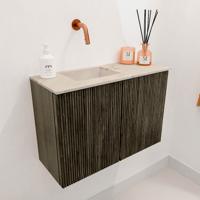 Toiletmeubel Mondiaz Joya Dlux | 60 cm | Meubelkleur Shadow | Faye wastafel Frappe Wasbak Links | Zonder kraangat(en)