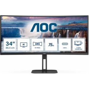 AOC Value-line CU34V5C/BK 34 Wide Quad HD 100Hz USB-C VA Monitor