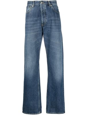 Alexander McQueen jean droit à détail d'appliqué - Bleu