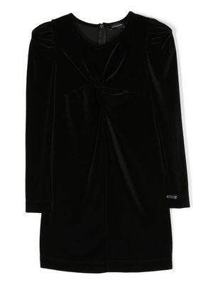 Monnalisa robe en velours à manches longues - Noir