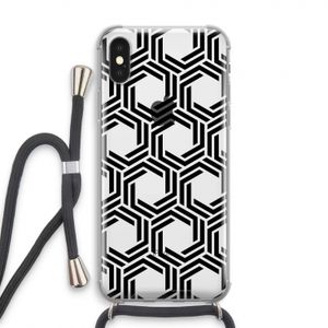 Geometrisch patroon: iPhone X Transparant Hoesje met koord
