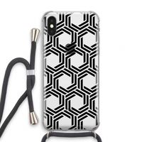 Geometrisch patroon: iPhone X Transparant Hoesje met koord