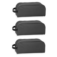Schoenentas - 3x - 8 liter - zwart - 35 x 16 x 15 cm - polyester - ritssluiting - reizen