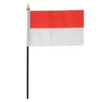 Indonesie - mini vlaggetje van 10 x 15 cm op stokje - Landen vlag - H27 cm