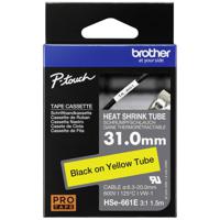 Brother HSE661E Labeltape krimpkous Tapekleur: Geel Tekstkleur: Zwart 31 mm 1.5 m - thumbnail